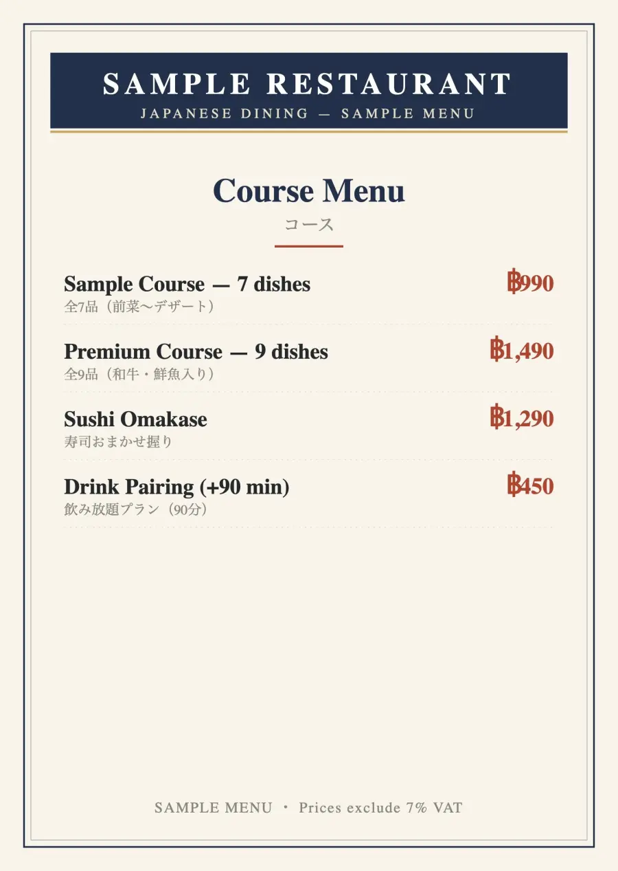Menu page 2