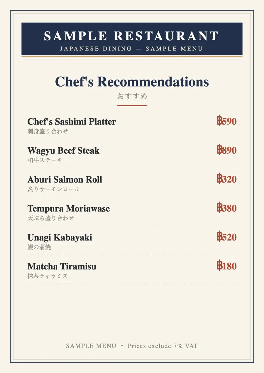 Menu page 2