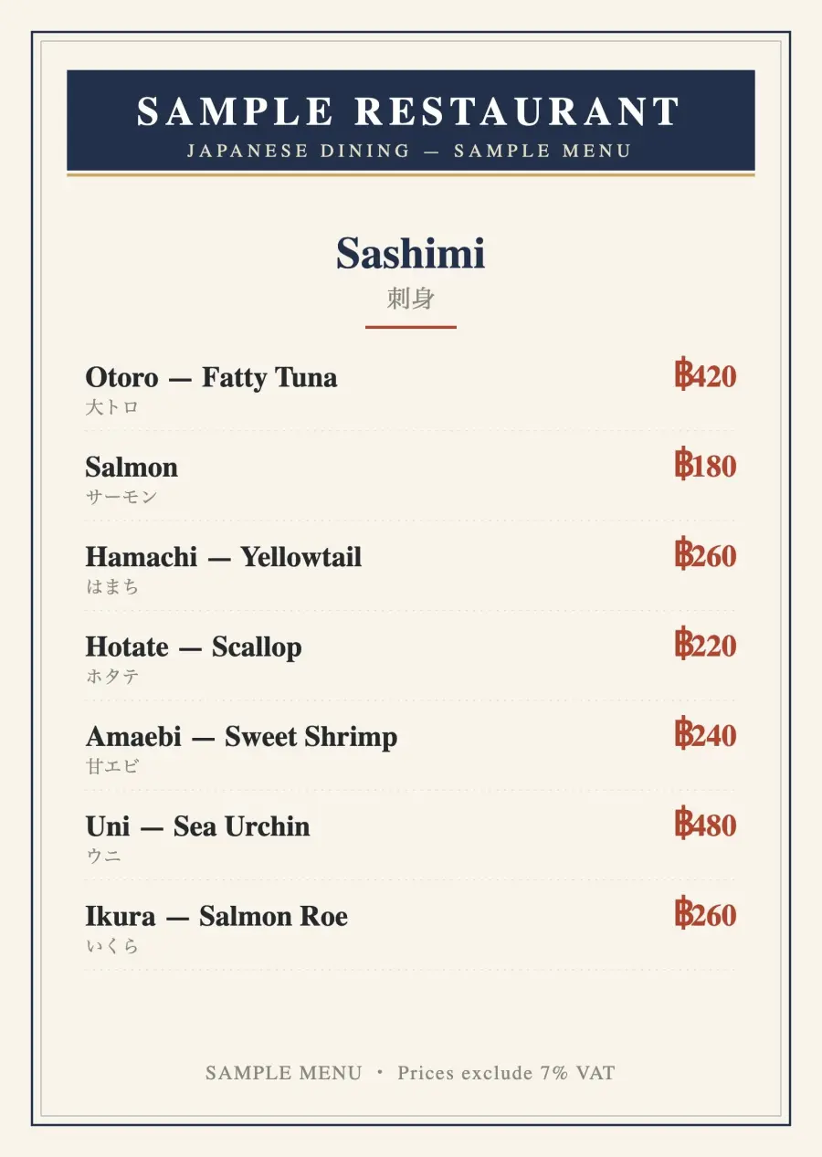 Menu page 3